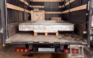 общий вид упакованной входной двери с терморазрывом, отправка Деловыми Линиями в город Энгельс