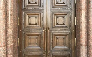 металлическая двустворчатая дверь с МДФ винорит в храм