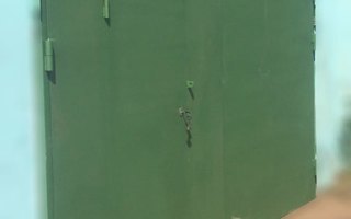стальные ворота с калиткой в широкий проём, отделка нитроэмаль, модель ВГМ - 30